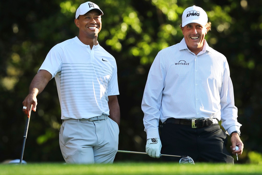 Tiger Woods treitert Phil Mickelson na het winnen van de PGA Tour PIP