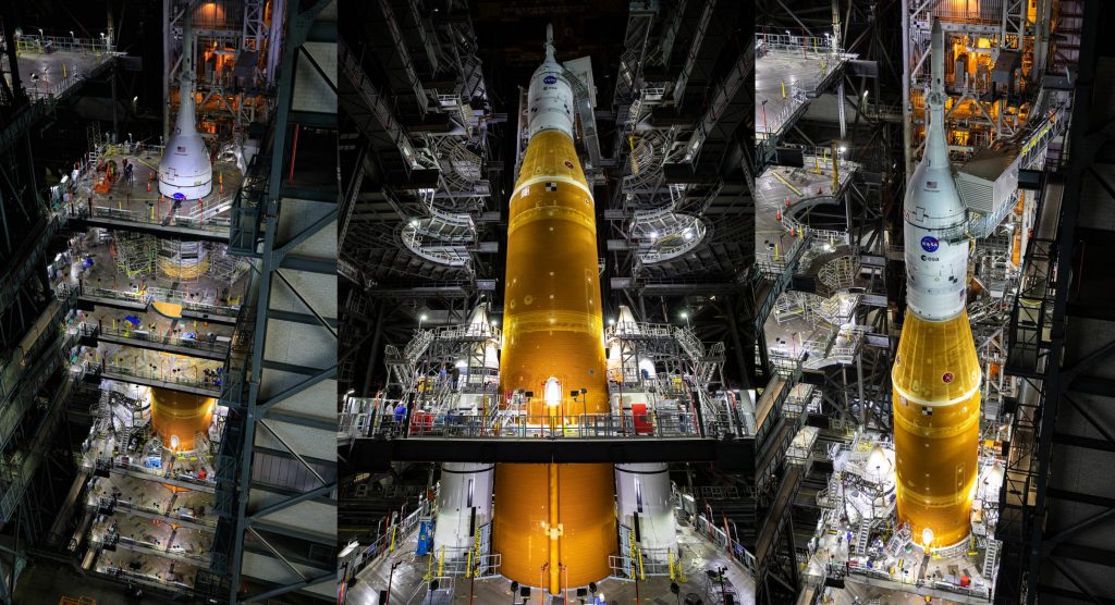 NASA's SLS Moon-raket is bijna klaar voor zijn eerste vlucht naar het lanceerplatform