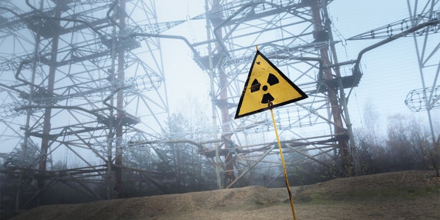 Opname van radioactiviteit in de buitenwijken van Tsjernobyl 2019 close-up