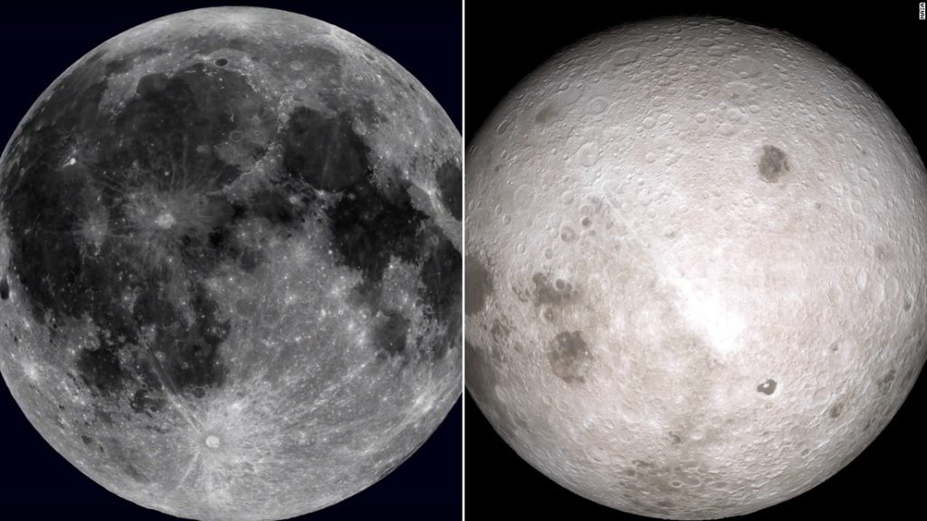 De nabije en verre zijden van de maan zijn verrassend verschillend.  Nieuwe studie werpt licht op het mysterie