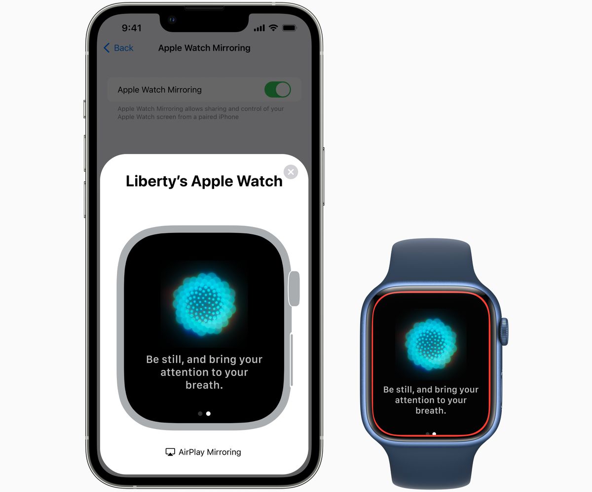 Spiegel Apple Watch met iPhone