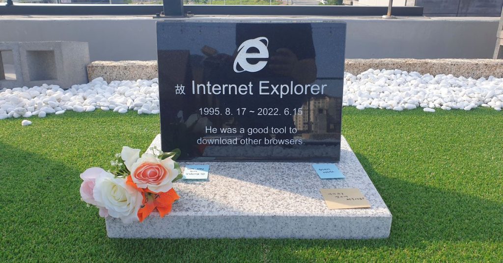 Kijk hoe de grafsteen van Internet Explorer zich zeer snel verspreidde in Zuid-Korea