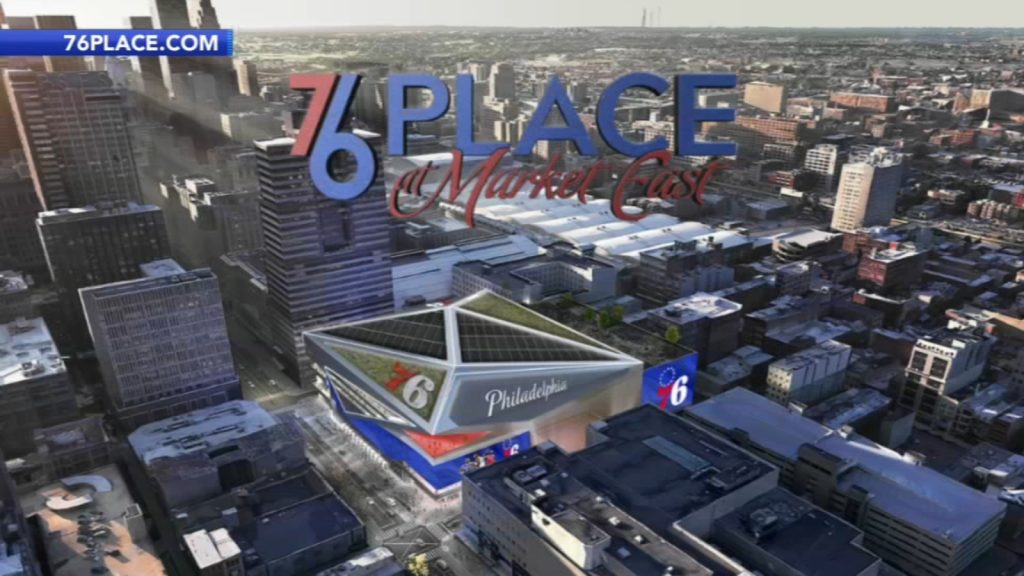 Philadelphia 76ers stellen voor te verhuizen naar een nieuwe arena in het centrum van de Fashion District, genaamd '76 Place'