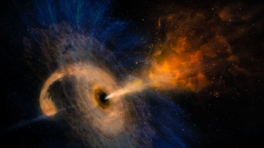 Een ster die met 18 miljoen mijl per uur in een baan om het zwarte gat van de Melkweg draait