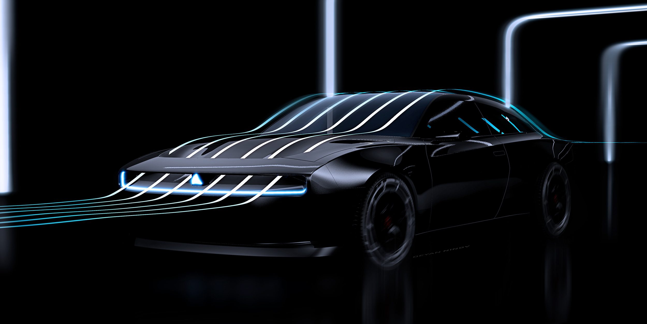 Elektrische mol Dodge Charger Daytona SRT Concept Wing Aerodynamics