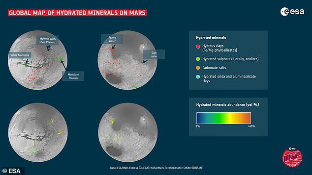 Het Mars Express Observatoire pour la Mineralogie, l'Eau, les Glaces et l'Activité (OMEGA)-instrument van de European Space Agency is meer geschikt voor het in kaart brengen met een hogere spectrale resolutie en biedt wereldwijde dekking van Mars