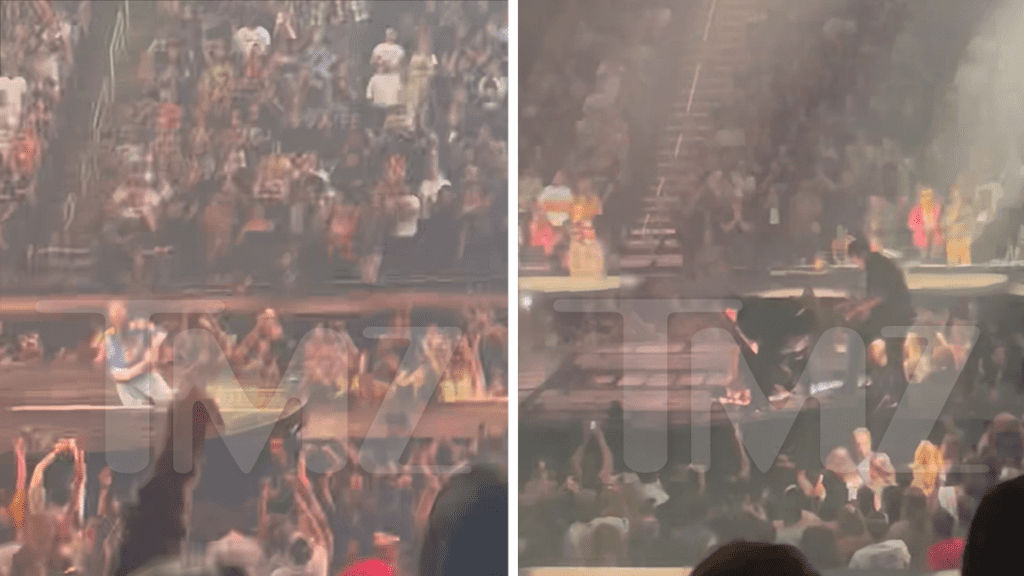 Post Malone valt tijdens concert op podium, met hulp van ambulancepersoneel