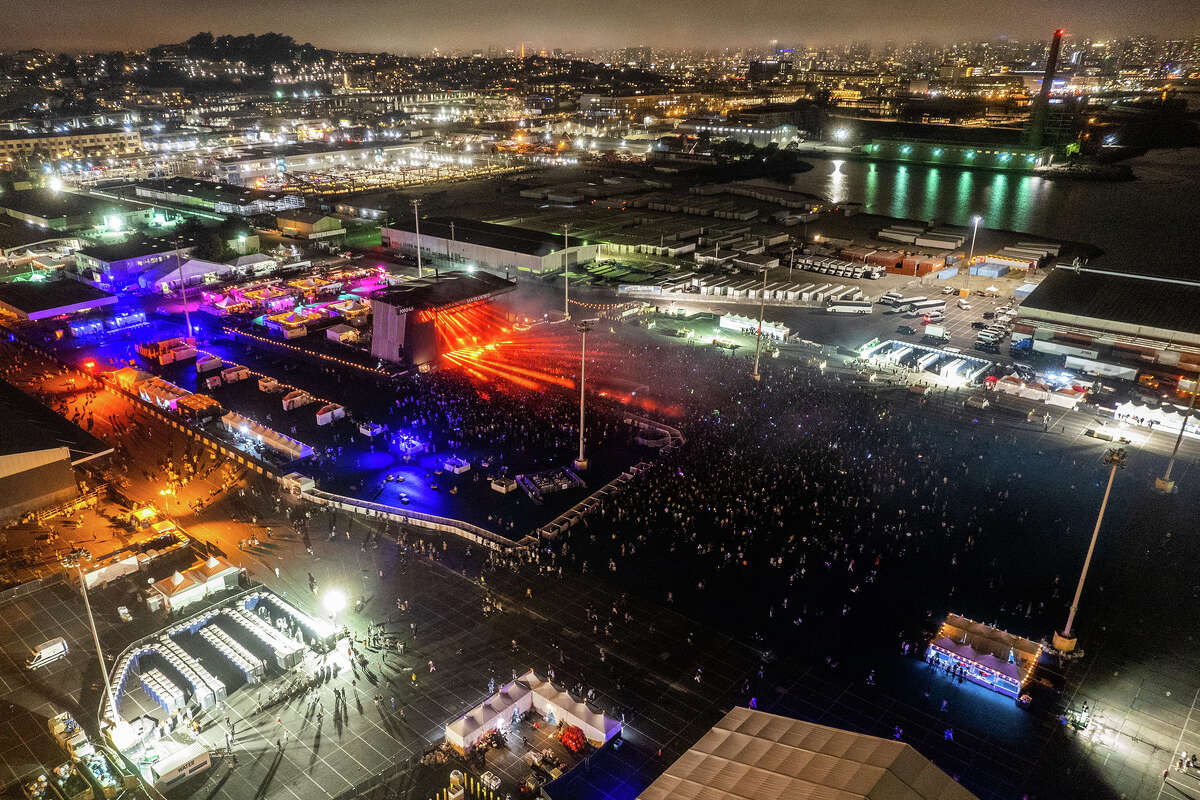 Chemical Brothers treedt op op het Portola Music Festival in San Francisco op zondag 25 september 2022.