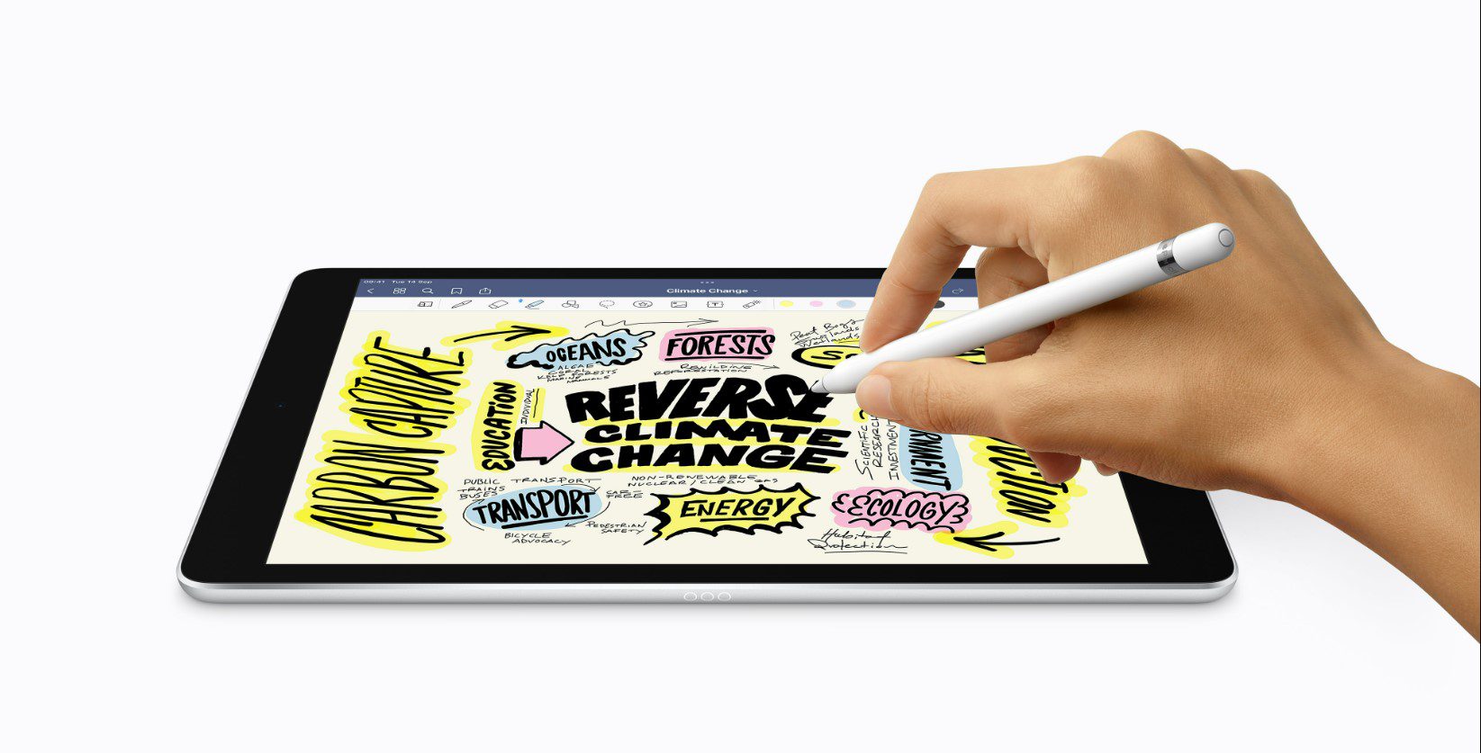 Tekenen uit de vrije hand op iPad 10.2 met Apple Pencil