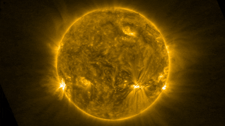 Kijk hoe een zonneslang over het oppervlak van de zon glijdt - met 380.000 mijl per uur