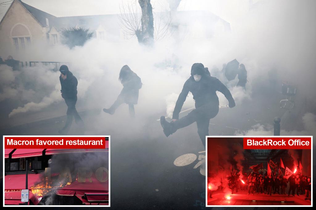 Franse demonstranten bezetten Al Shula Restaurant in Black Rock