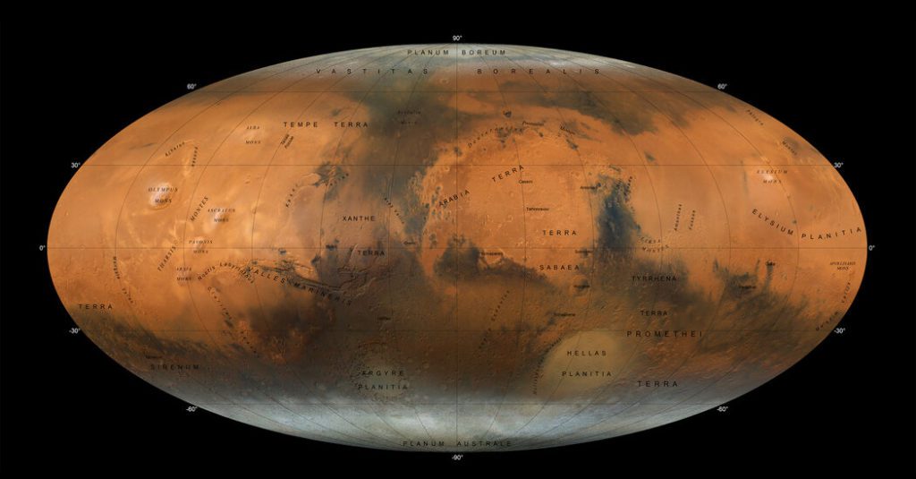 Nieuwe kaart van Mars laat je 'de hele planeet in één keer zien'