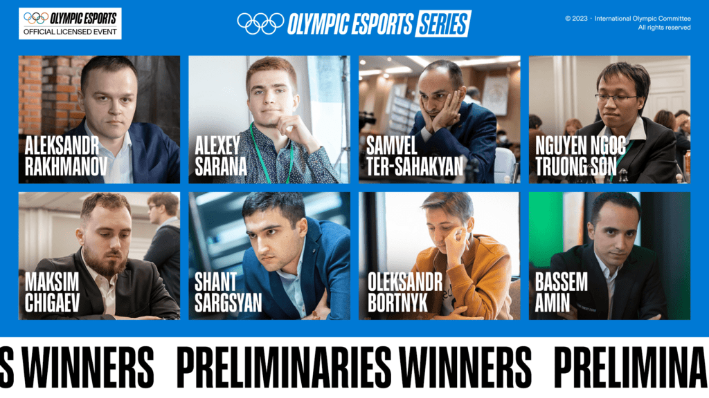8 Grootmeesters kwalificeren zich voor de Olympische eSports-finale in Singapore