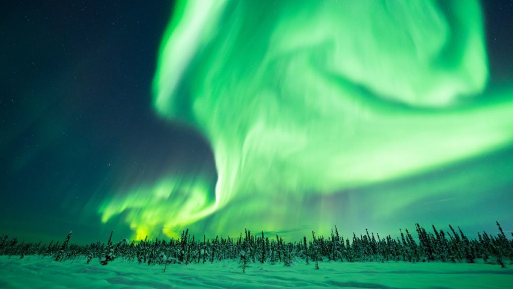 Spectacular auroras over Alaska on Valentine
