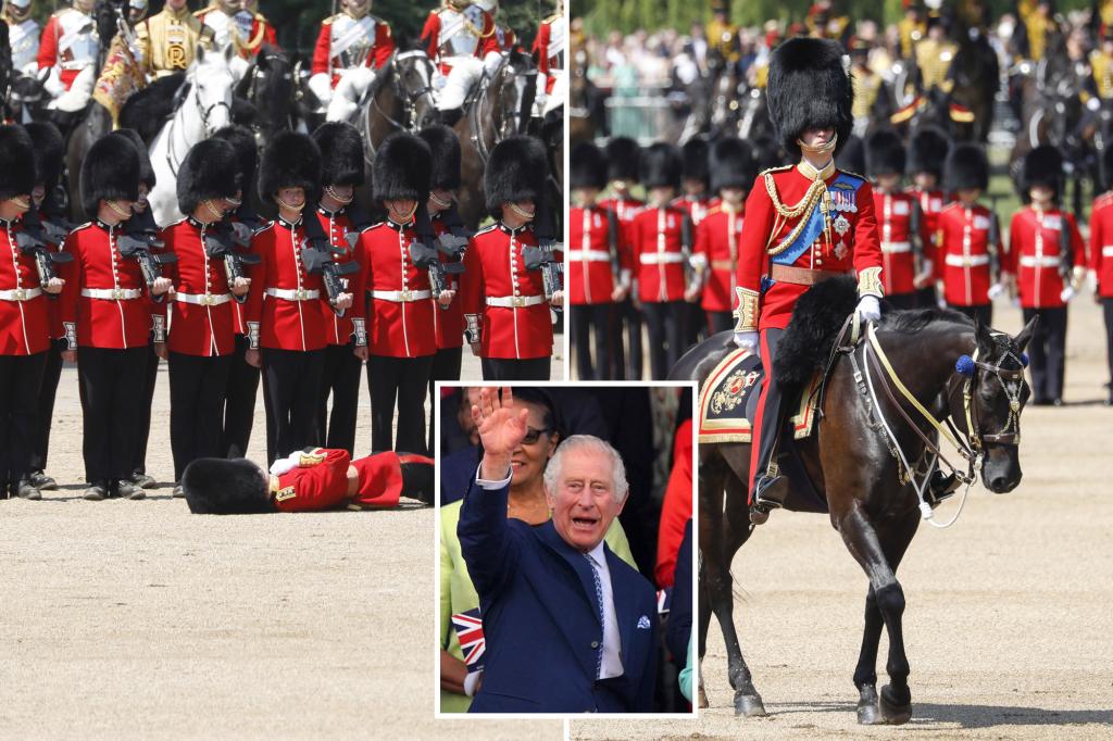 Britse bewakers vallen flauw van de hitte tijdens de repetitie voor de verjaardagsparade van King Charles