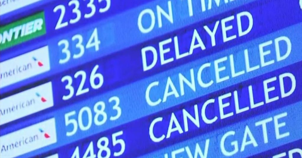 Meer dan 400 vluchten waren vertraagd, geannuleerd op de luchthaven PHL vanwege het weer