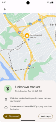 Google Maps Android onbekende trackerwaarschuwingen