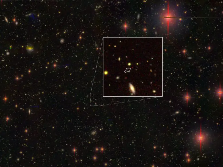 Licht van een verre quasar, vastgelegd door de Subaru-telescoop