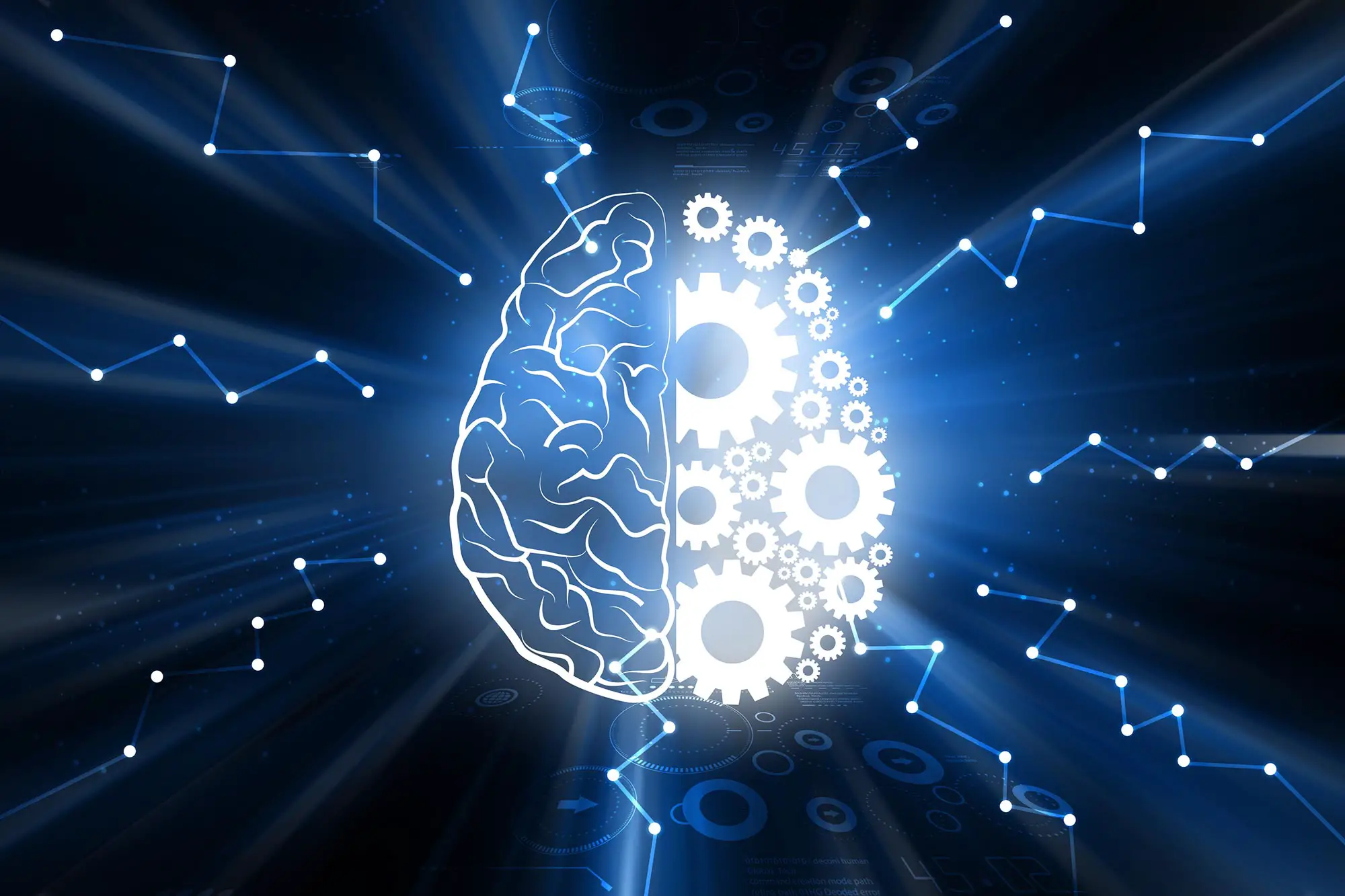 Brain Gears Technology AI Concept