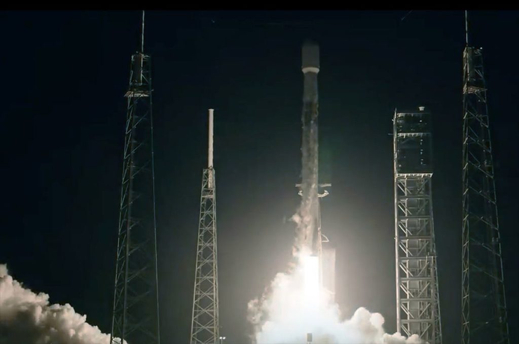 A SpaceX Falcon 9 rocket lifts off carrying 23 Starlink satellites from Launch Complex 40 at the Cape Canaveral Space Force Station in Florida on Saturday, Oct. 21, 2023.