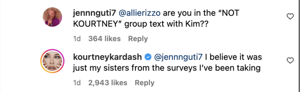 Kourtney Kardashian zet het record recht.  (Instagram)