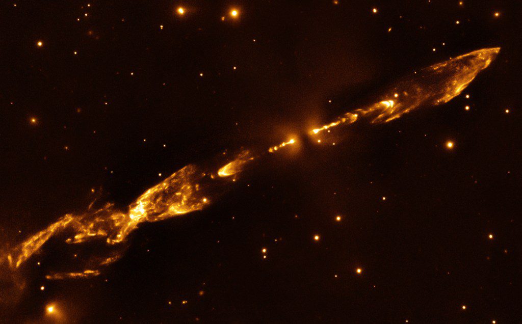 Een oude afbeelding van de ster HH212 tijdens zijn vorming