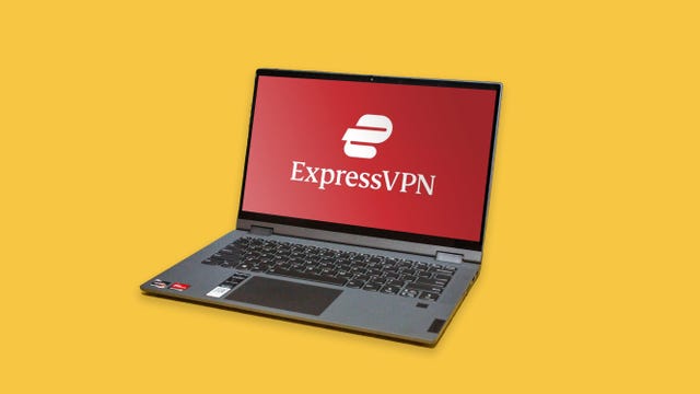 Express VPN-logo op laptopscherm