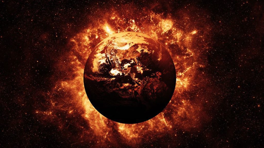 Fiery Earth caused by Apocalypse or Global Warming.