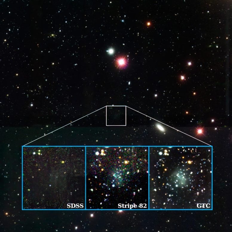 Nube Galaxy door verschillende telescopen