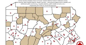 Uit onderzoek blijkt dat de zwangerschapsgezondheidswoestijn van Pa. groeit met 23 provincies zonder arbeids- en bevallingseenheden