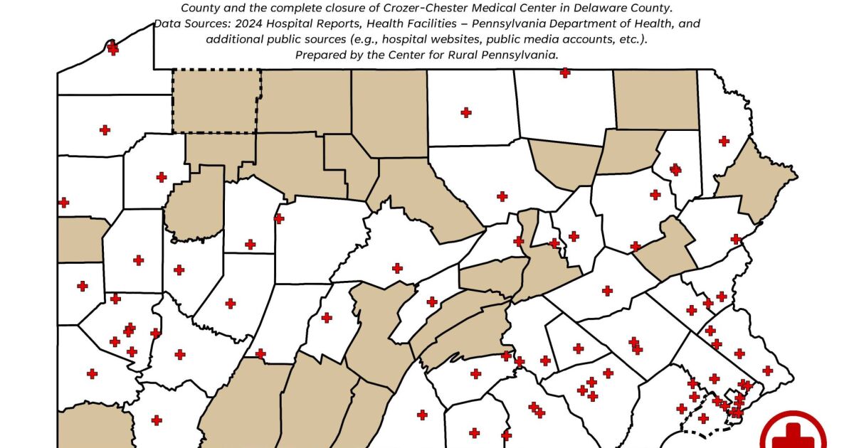 Uit onderzoek blijkt dat de zwangerschapsgezondheidswoestijn van Pa. groeit met 23 provincies zonder arbeids- en bevallingseenheden