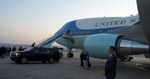 Trump vliegt vanuit Turkije halverwege naar huis in een oude Air Force One
