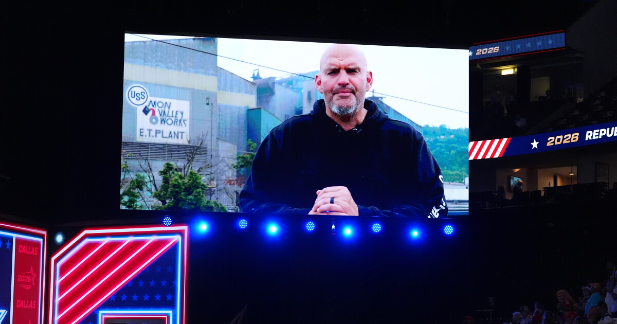 Fetterman prijst McCormick en belooft met Trump samen te werken in opgenomen optreden op de GOP-conventie